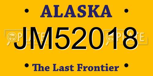 JM52018 Alaska License Plate