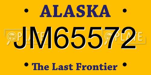 JM65572 Alaska License Plate
