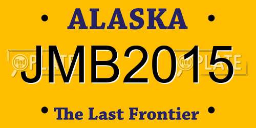 JMB2015 Alaska License Plate