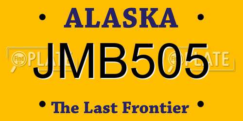 JMB505 Alaska License Plate