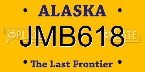 JMB618 Alaska License Plate