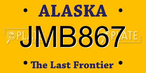 JMB867 Alaska License Plate