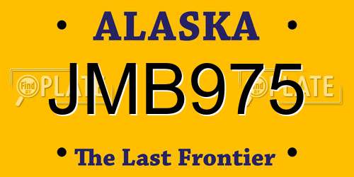 JMB975 Alaska License Plate