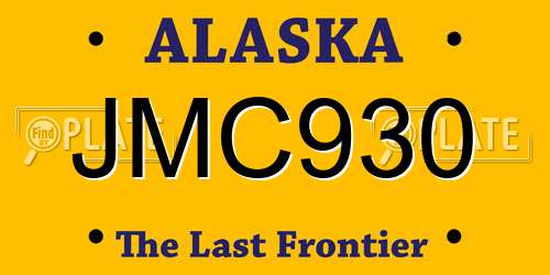 JMC930 Alaska License Plate