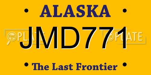 JMD771 Alaska License Plate