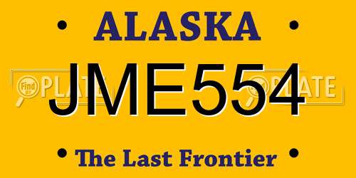 JME554 Alaska License Plate