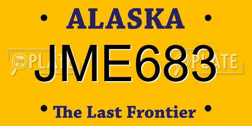 JME683 Alaska License Plate