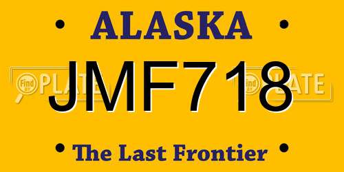 JMF718 Alaska License Plate