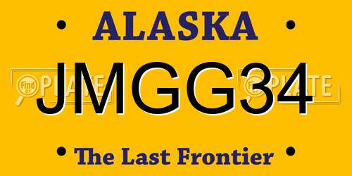 JMGG34 Alaska License Plate