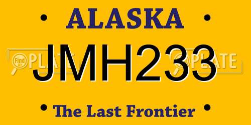 JMH233 Alaska License Plate