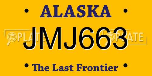 JMJ663 Alaska License Plate