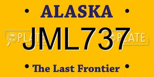 JML737 Alaska License Plate