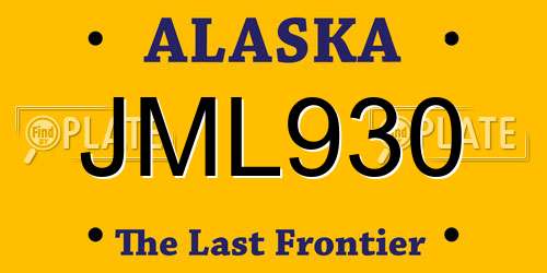 JML930 Alaska License Plate