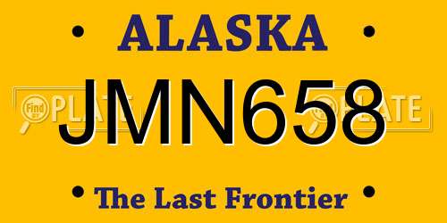 JMN658 Alaska License Plate
