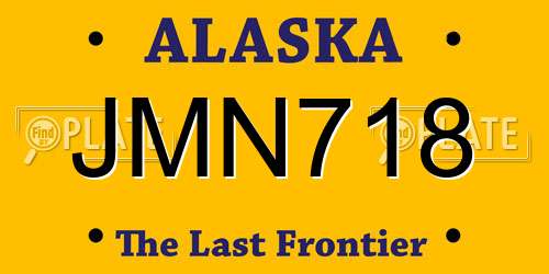 JMN718 Alaska License Plate