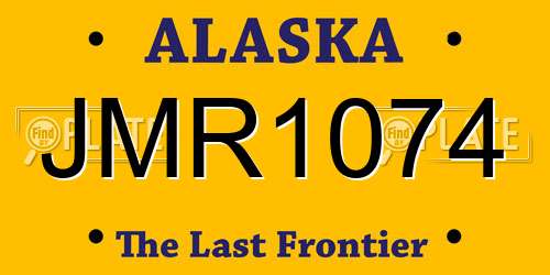 JMR1074 Alaska License Plate