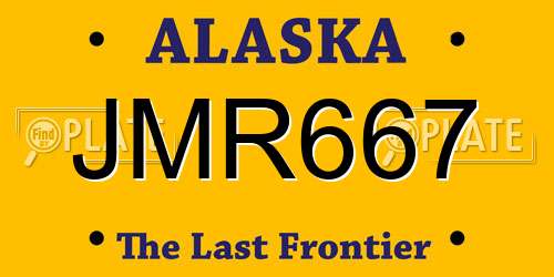 JMR667 Alaska License Plate