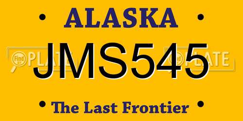 JMS545 Alaska License Plate