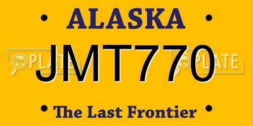 JMT770 Alaska License Plate