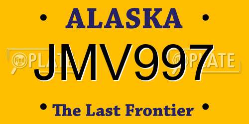 JMV997 Alaska License Plate