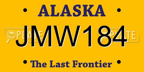JMW184 Alaska License Plate