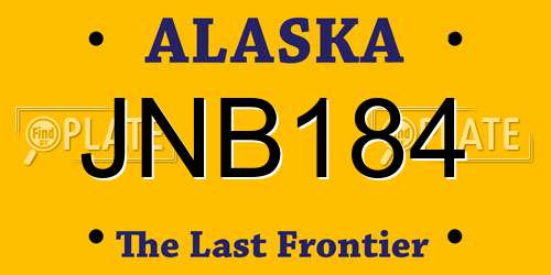 JNB184 Alaska License Plate