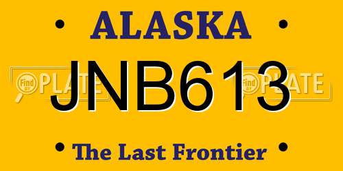 JNB613 Alaska License Plate