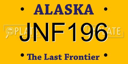 JNF196 Alaska License Plate
