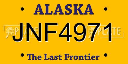 JNF4971 Alaska License Plate