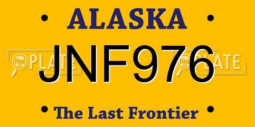 JNF976 Alaska License Plate