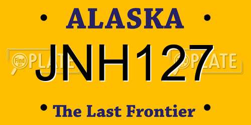 JNH127 Alaska License Plate