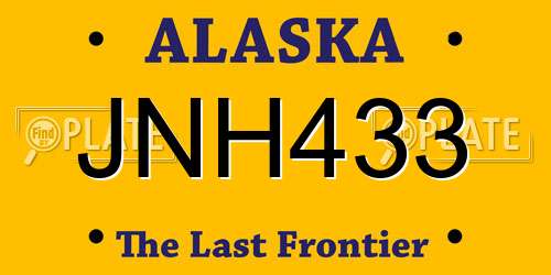 JNH433 Alaska License Plate