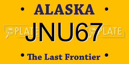 JNU67 Alaska License Plate