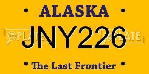 JNY226 Alaska License Plate