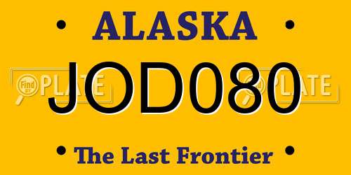 JOD080 Alaska License Plate