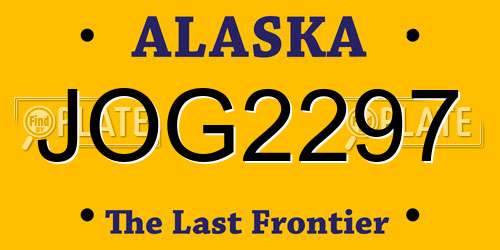 JOG2297 Alaska License Plate
