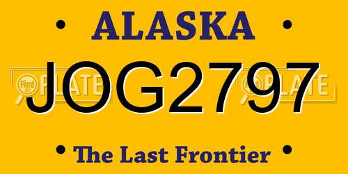 JOG2797 Alaska License Plate