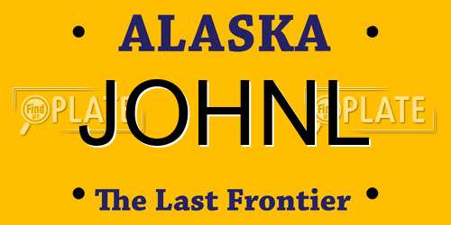 JOHNL Alaska License Plate