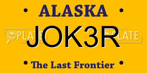 JOK3R Alaska License Plate
