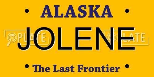 JOLENE Alaska License Plate