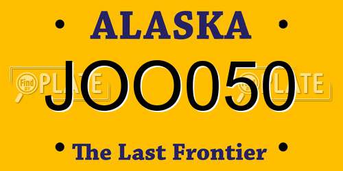 JOO050 Alaska License Plate