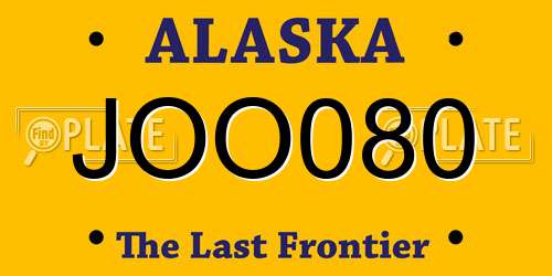 JOO080 Alaska License Plate