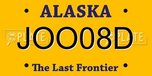 JOO08D Alaska License Plate