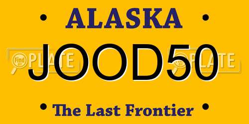 JOOD50 Alaska License Plate