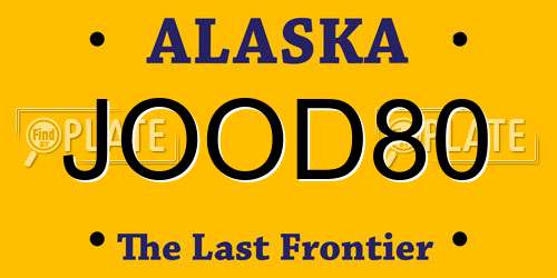 JOOD80 Alaska License Plate