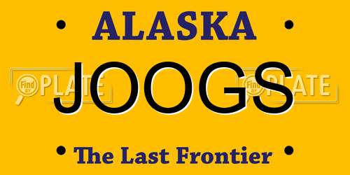 JOOGS Alaska License Plate