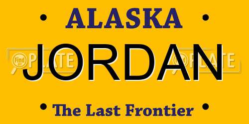JORDAN Alaska License Plate