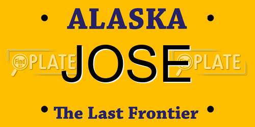 JOSE Alaska License Plate