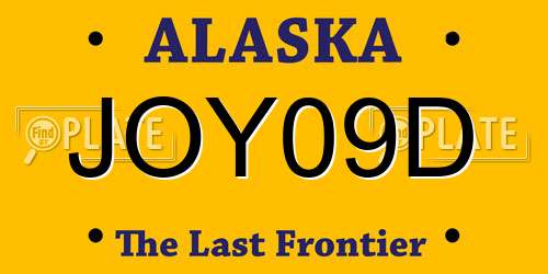 JOY09D Alaska License Plate