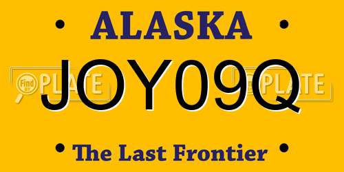 JOY09Q Alaska License Plate